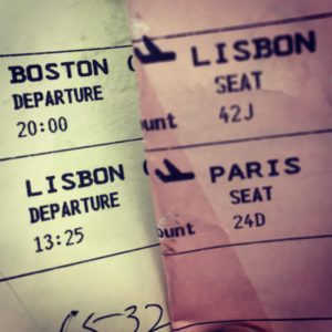 Airline tickets from Boston to Lisbon and Paris